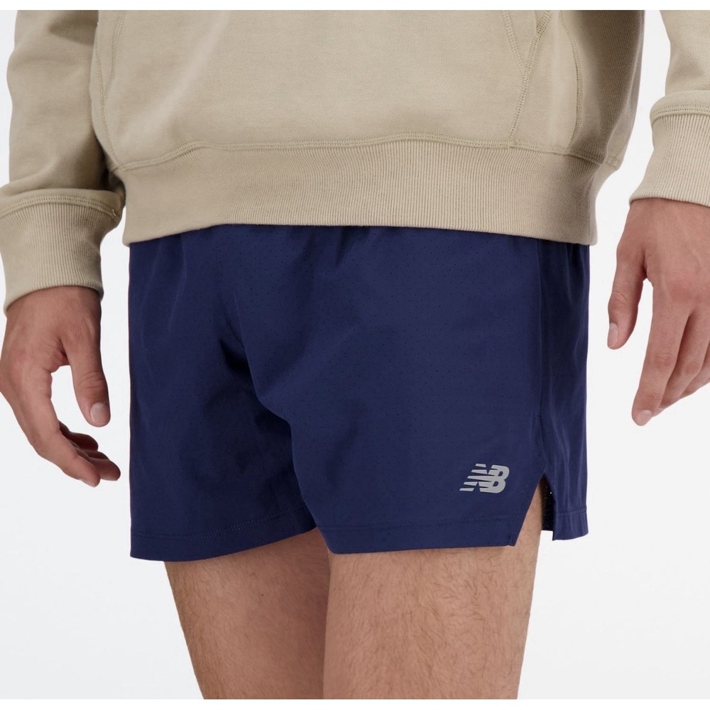 New Balance Men's RC Short Shorts Brief Lined  5"  XL Large Nb Navy Blue New